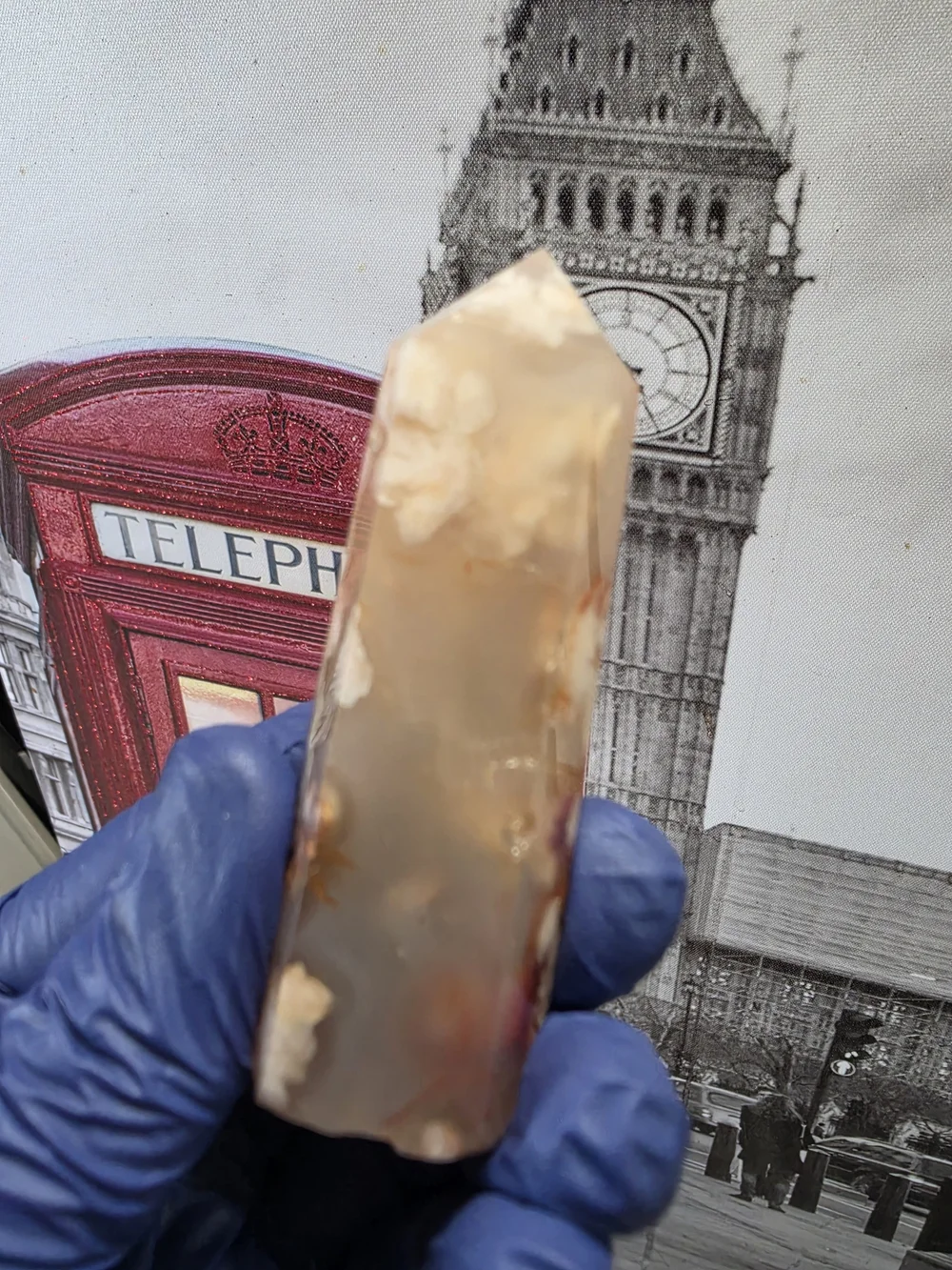 Flower Agate Point - Flowery Cream & Orange Polished Tower